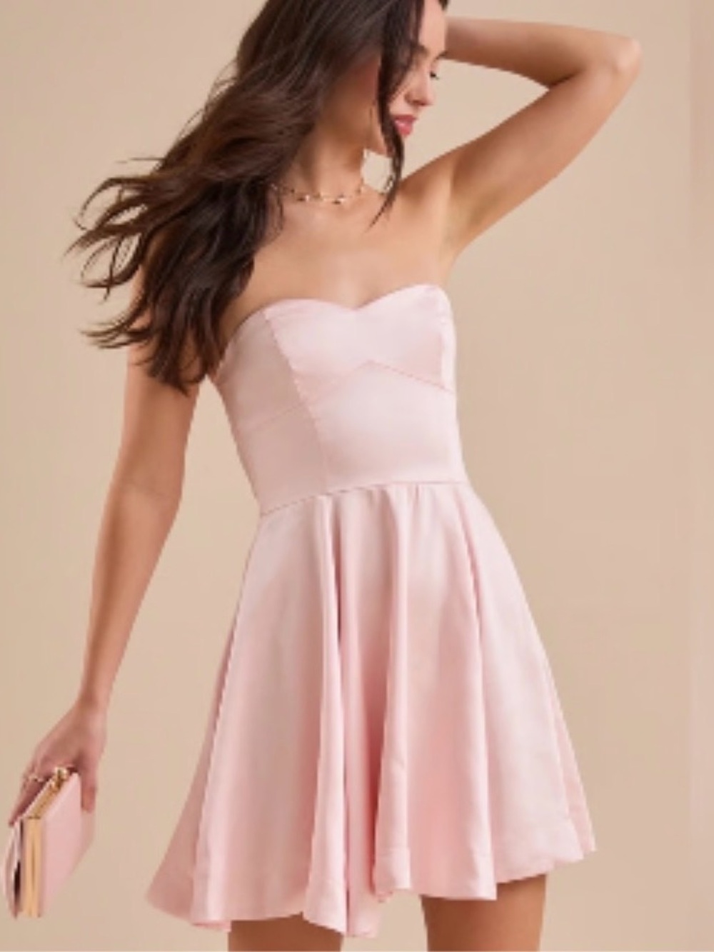Altar'd State Dusty Pink Satin Dress